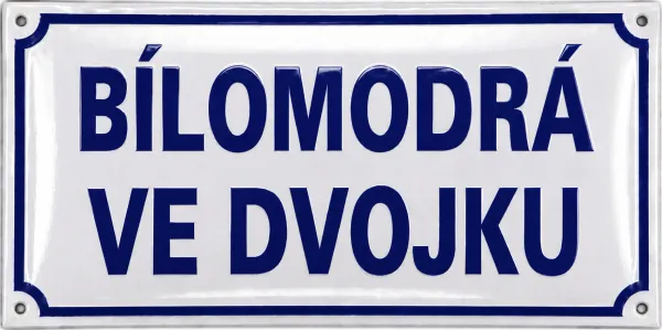 Smaltovaná uliční cedule. O-ulice 12